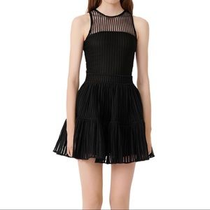 Maje NWOT Black Mesh Rollanga A Line Mini Dress